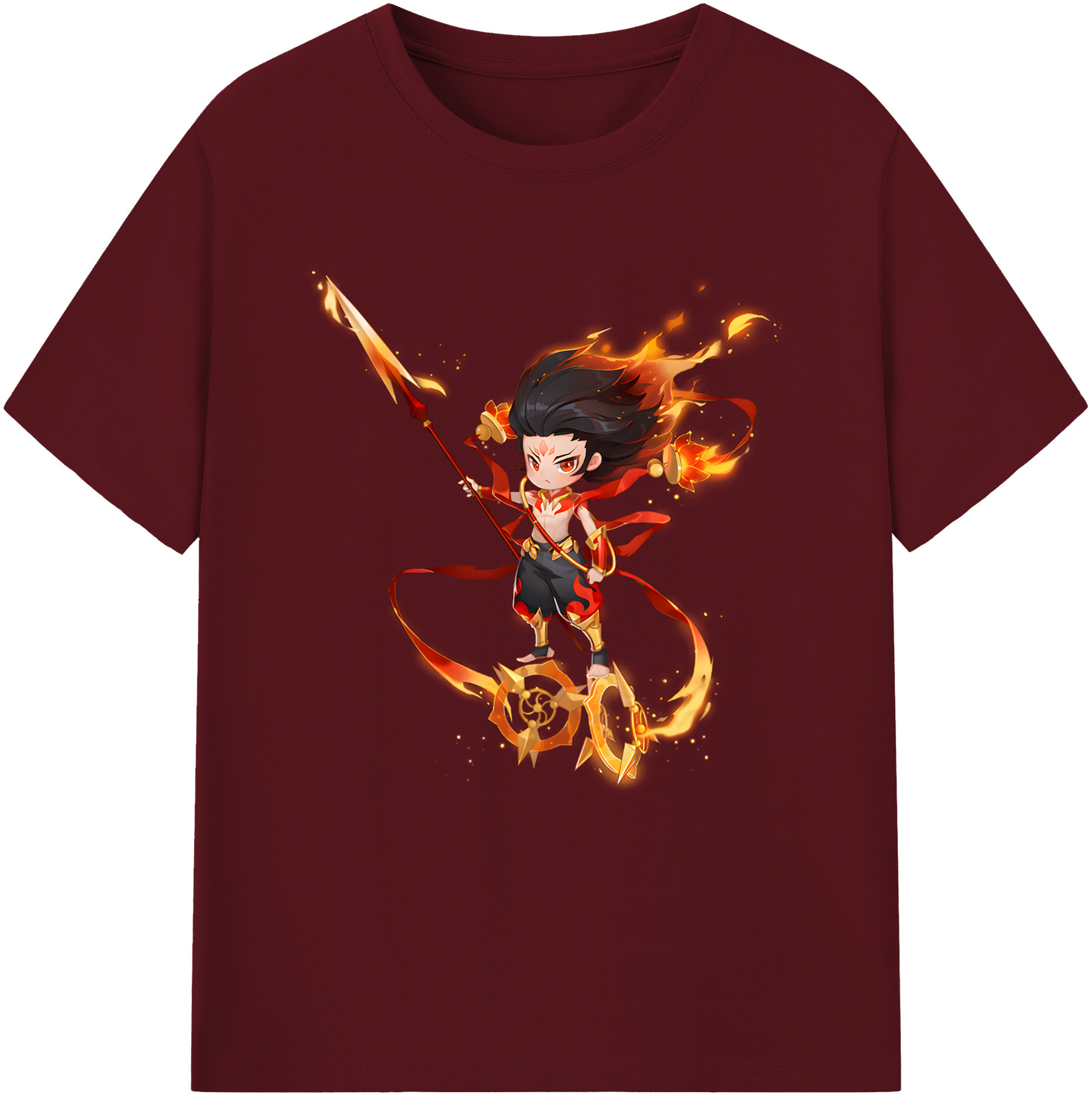 （画像用） Ne Zha 2 ナタ 魔童の大暴れ 綿100％半袖Tシャツ（フロントプリント）
